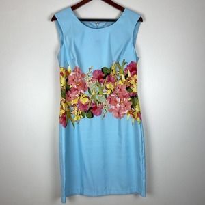 New York and Company Floral Blue Mini Dress 12